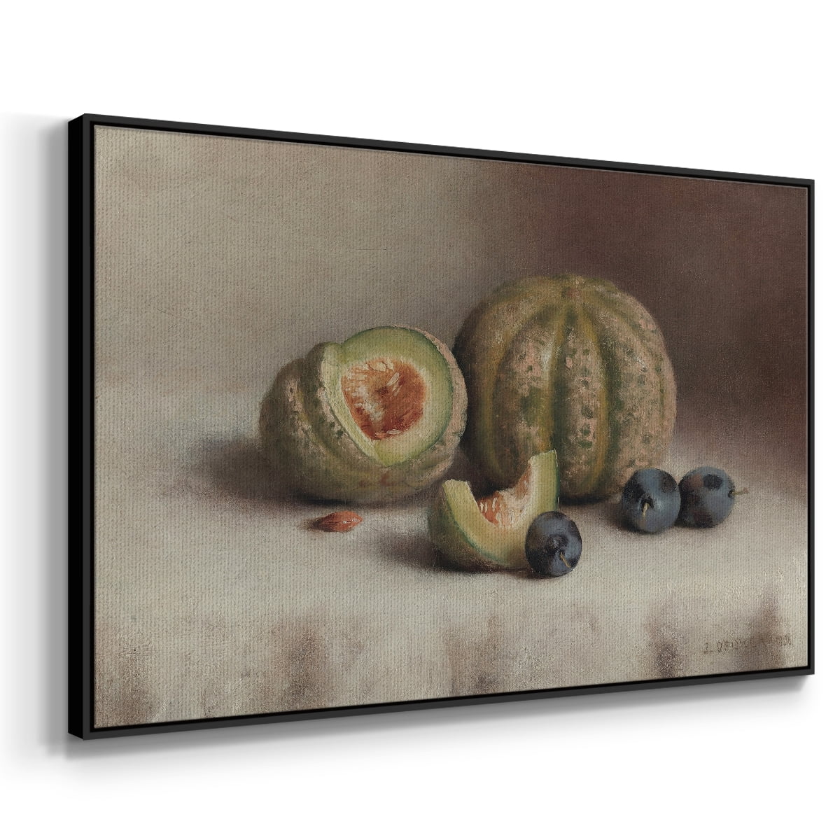Vintage Botanical Print-XLVIII By Wexford Home Framed in Black Wood Gallery Wrapped Canvas 17 in. x 25 in.