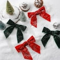 thumbnail image 5 of 24 Pcs Velvet Christmas Bows for Christmas Tree 4.72" Rustic Crafts Gift Velvet Ribbon Bows Twist Tie Bows for Xmas Wreaths Garland Gift Wrapping Wedding Decor(Red,Green), 5 of 5