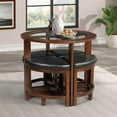thumbnail image 6 of Roundhill Furniture Cylina Solid Wood Glass Top Round Dining Table with 4 Chairs, 6 of 7