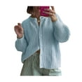 thumbnail image 1 of Gupgi Cardigan Tricoté pour Femmes, Chandails Ajustés, Veste Décontractée à Boutons, Col Ras du Cou, Automne, Manteau Uni, 1 of 6