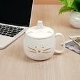 thumbnail image 3 of 16oz Cute Cat Mug with Phone Stand Lid - Kawaii Ceramic Coffee Cup with 3D Kitten Knob - Lead-Free Dishwasher Microwave Safe Gift for Women Girls - White & Gold, 3 of 13