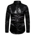 thumbnail image 2 of Men's Solid Button Slim Fit Collar Long Sleeve Shirt - High-Quality Polyester Cotton, Stylish Casual for Work/Summer, 2 of 4
