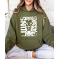 thumbnail image 4 of Lions School Spirit Hoodie for Men and Women Game Day Lion Mascot Team Pride Pullover Sweatshirt Army Green Hoodie Medium, 4 of 8