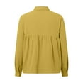 thumbnail image 5 of vigerkar Womens V Neck Roll up Sleeve Button Down Blouses Tops Yellow, L, 5 of 5