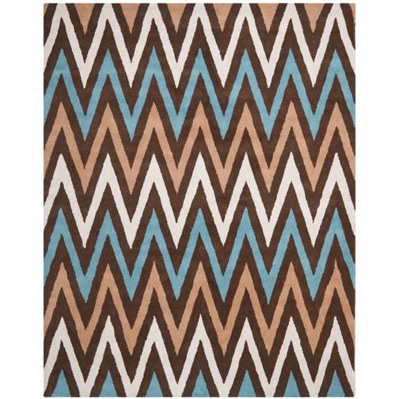 SAFAVIEH Chatham Jefferson Geometric Wool Area Rug, Brown/Multi, 2' x 3'