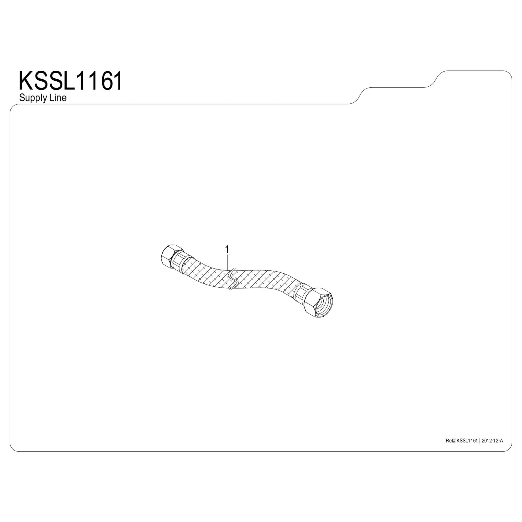 Kingston Brass KSSL1161 12-Inch Hose in Stainless Steel