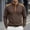 Coffee, variant on Men's Patchwork Henley Shirt, Contrast Shoulder Detail, Button Placket for trendy casual look Pink S