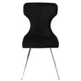 thumbnail image 5 of 5pc Dining : Round Faux Marble Table And 4 Side Chairs With Black Velvet Upholstery, Metal Legs For Room Ultra-modern Chairs, Legs, Suitable Area Use, 5 of 7