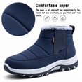 thumbnail image 4 of Knivor Men High-top Winter Snow Boots Hook & Loop Slip-Resistant Cushion Wearproof Sole Faux Fur Warm Outdoor Winter Shoes, 4 of 9