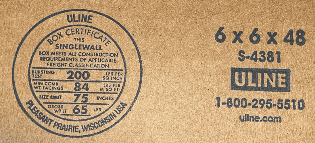6x6x48 (200 lb strength) | SINGLE BOX | TALL