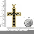 thumbnail image 6 of Gold Ion Plated Stainless Steel Fancy Pattern Cross Pendant - 24 Inch Round Box Chain, 6 of 6