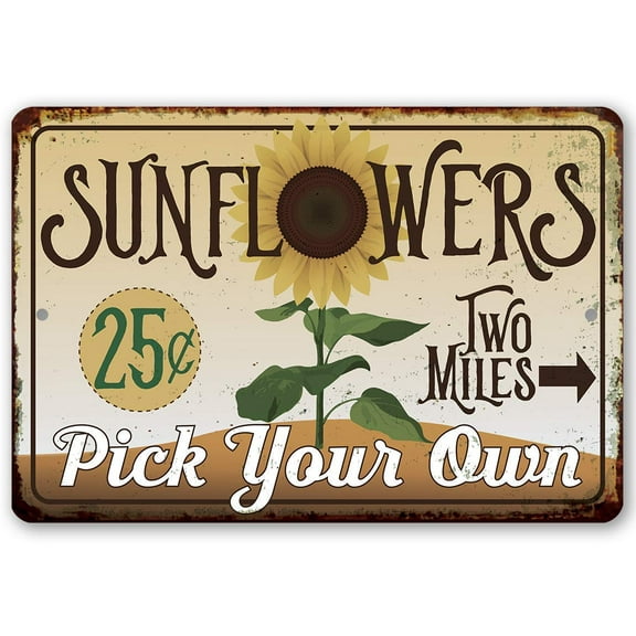Metal Sign - Sunflowers - Durable Metal Sign - Use Indoor/Outdoor - Makes a Great Sunflower Farm Sign Under $25 (12" x 18")