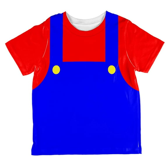 Halloween Italian Red Plumber Costume All Over Toddler T Shirt Multi 6T