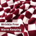 thumbnail image 3 of Checkered Flannel Fleece Throw Blanket Soft Cozy Checkerboard Grid Print Chessboard Gingham Pattern Blankets for Bed Couch Sofa, 50"x60", Burgundy, 3 of 6