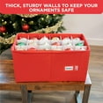 thumbnail image 5 of Hold N' Storage Christmas Ornaments Storage Box Polyester with Zipper, up to 54 -4" Ornaments - Red, 5 of 9