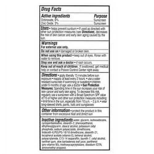 (3 pack) Equate All-Day Moisturizing Lotion with SPF 15 Sunscreen, Fragrance Free, for Face Care of Sensitive Skin, 6 fl oz