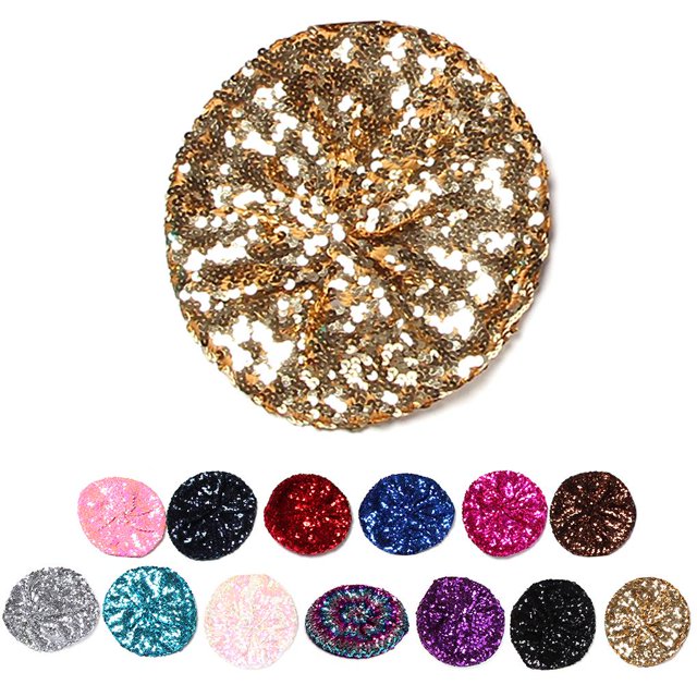 Stretch Metallic Shining Sequins Berets Women Autumn dance hat sequins Spring Summer Hats Mix Color Party Show Advertising Caps