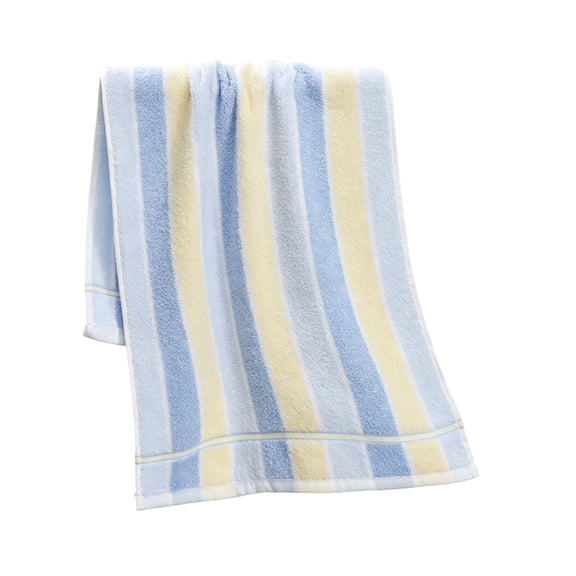 1pc Stripe Cotton Towels for Bathroom, Large 27 x 13 Inch, Soft and Absorbent Hand Dry Towels, Home Soft Towel for Hotel, Bath, Blue