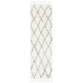 thumbnail image 3 of SAFAVIEH Casablanca Mackenzie Geometric Wool Shag Area Rug, Grey/Ivory, 8' x 10', 3 of 9