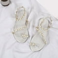 thumbnail image 4 of Pearl Sandals Women's New Flat All Match Flip Flop Roman Sandals, 4 of 4