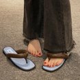 thumbnail image 4 of Anuirheih Slip on Sandals Women,Women's Foot Clip Mules Casual Shoes Beach Wear Comfortable Sandals Flat Slippers(Light Blue), 4 of 5