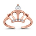 thumbnail image 4 of Crown Toe Band Ring 925 Sterling Silver Thin Adjustable Stylish Rings for Women, 4 of 5