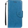thumbnail image 1 of iPhone 13 Pro Max Wallet Case, 6.7 inches Durable Case, Flower Butterfly Pattern Premium PU Leather Magnetic Case with Credit Cards Slots Shockproof Protective Cover (iPhone 13 Pro Max, blue), 1 of 8