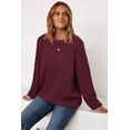 thumbnail image 5 of Arach&Cloz Women's Wool Blend Oversized Sweaters Crewneck Casual Fall Outfits Fashion Tops, 5 of 7
