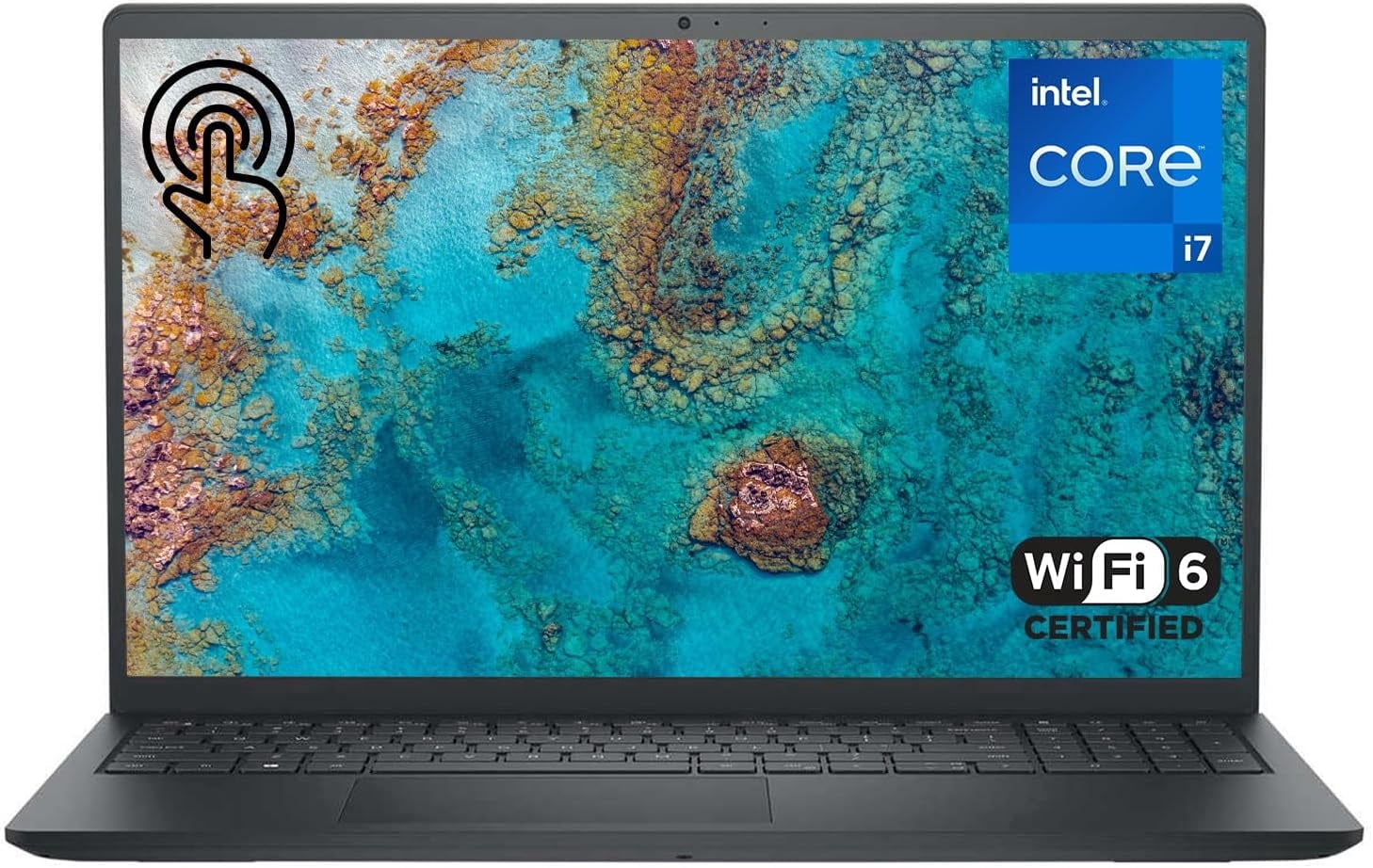 Dell LDC15250 15.6" FHD Touchscreen Laptop, Intel Core i7-1355U, 16GB DDR5 RAM, 512GB SSD, Intel UHD Graphics, Copilot AI, Windows 11 Home, Carbon Black, LDC15250-7427BLK