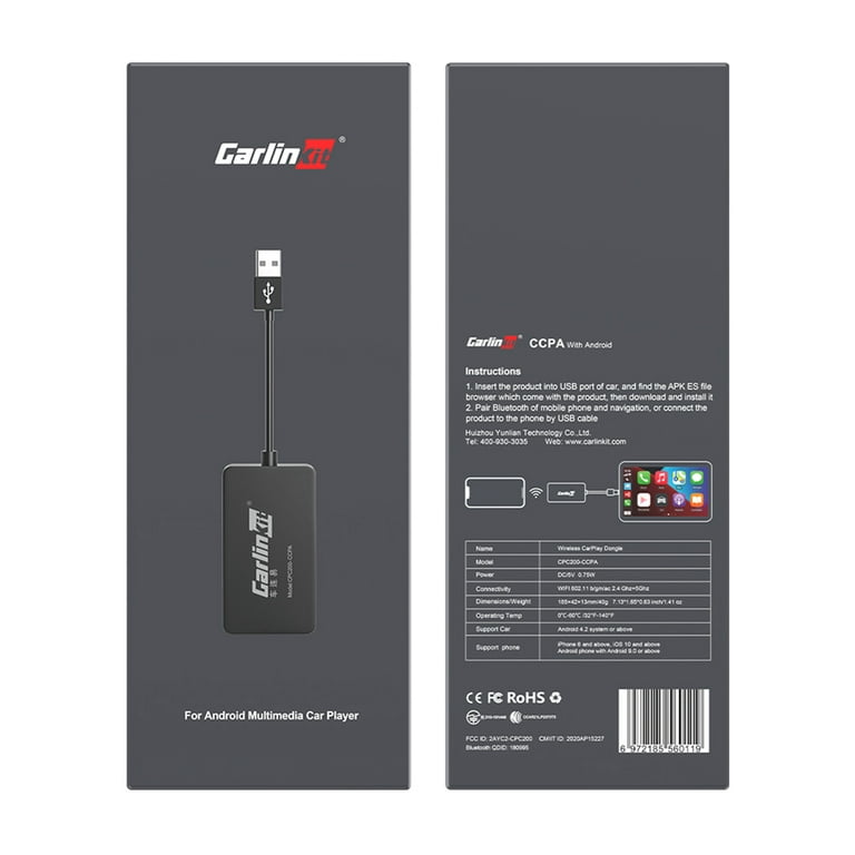 Wireless CarPlay Adapter CarlinKit Apple CarPlay USB Dongle Latest, Fastest  C