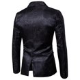 thumbnail image 2 of Yynuda Vestido de fiesta de 2 piezas para hombre Traje con solapa con muesca y un botón con estampado de textura oscura brillante (blazer + pantalón), 2 of 3
