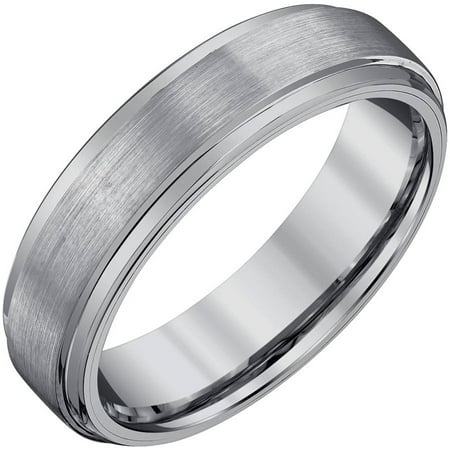 Men's Tungsten Band with Satin and High Polish, 6mm