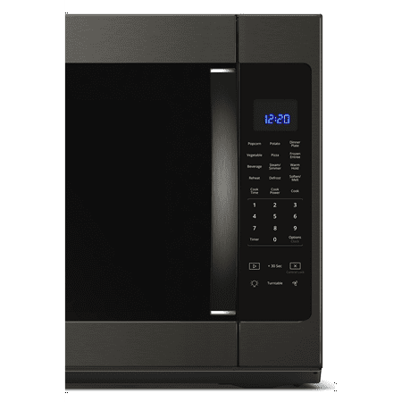 Whirlpool - 2.1 Cu. Ft. Over-the-Range Microwave with Sensor Cooking - Black stainless steel