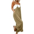 thumbnail image 6 of jsaierl Womens Rompers and Jumpers, Women's Casual Sleeveless Loose Straps Solid High Waist Wide Leg Jumpsuit Rompers With Pocket, 6 of 9