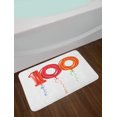 thumbnail image 2 of 100th Birthday Bath Mat, Party for Hundred Years Olds Flying Balloons Artwork Print, Non-Slip Plush Mat Bathroom Kitchen Laundry Room Decor, 29.5 X 17.5 Inches, Red Orange and Hot Pink, Ambesonne, 2 of 2
