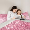thumbnail image 4 of Erosebridal Bling Cheetah Print Girl Full Size Comforter Sets 3 Pieces,Teens Leopard Print Glitter Print Bedding Sets,Pink White,Grey Reversible, 4 of 6