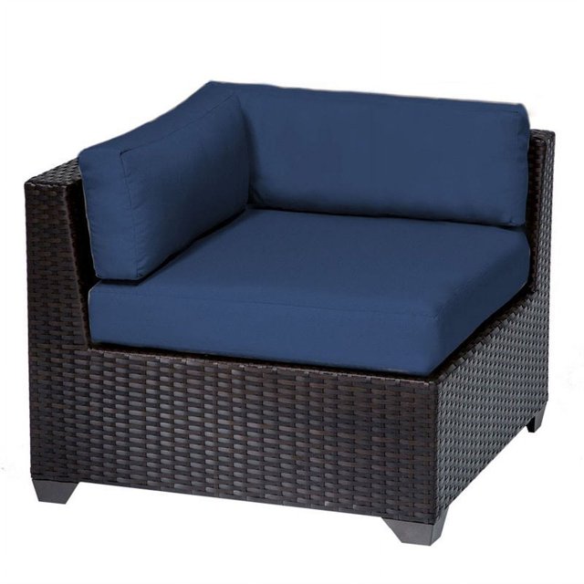 Belle Chaise de Patio d'Angle en Bleu Marine