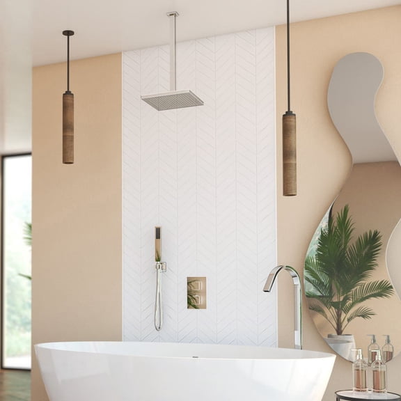 Thermostatic Concealed Tub & Shower Faucet Set with Handheld Shower