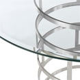 thumbnail image 5 of Diaz  Round Dining Table with Brushed Stainless Steel Base and Glass Tabletop, 5 of 9