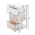 thumbnail image 2 of Costway Night Stand 3 Layer 1 Drawer Bedside End Table Organizer Wood W/2 Basket, 2 of 10