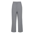 thumbnail image 4 of Kopltyrfg Linen Pants Women Drawstring Elastic Waist Casual Trousers Solid Straight Leg Ankle Length Cropped Pants with Pockets Khaki M, 4 of 4
