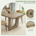 thumbnail image 4 of Uforic 71" Large Solid Wood Dinner Table for 4-8 Person, Rectangular Farmhouse Kitchen Table for Gathering, Kitchen, Dining Living Room, 4 of 8