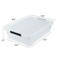 thumbnail image 2 of Leendines 40 Quart Clear Underbed Storage Box with Wheels, 3 Pack Plastic Under Bed Bin, 2 of 4