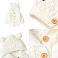 thumbnail image 6 of URMAGIC Baby Unisex Long Sleeve Hooded Solid Color Cardigans Sweater Knitted Coat, 6 of 9