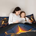 thumbnail image 4 of jejeloiu Orange Game Console Bedding Comforter Set,Gamer Gaming Twin Comforter Sets,Modern Geometric Honeycomb Bedding Set For Boys Kids,Breathable Bedroom Decorative Reversible,2pcs, 4 of 7