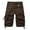 Coffee 03, variant on IROINNID Men's Belted Cargo Long Shorts Inseam Below Knee Length Multi Pocket 3/4 Capri Pants (Big and Tall Shorts for Men)