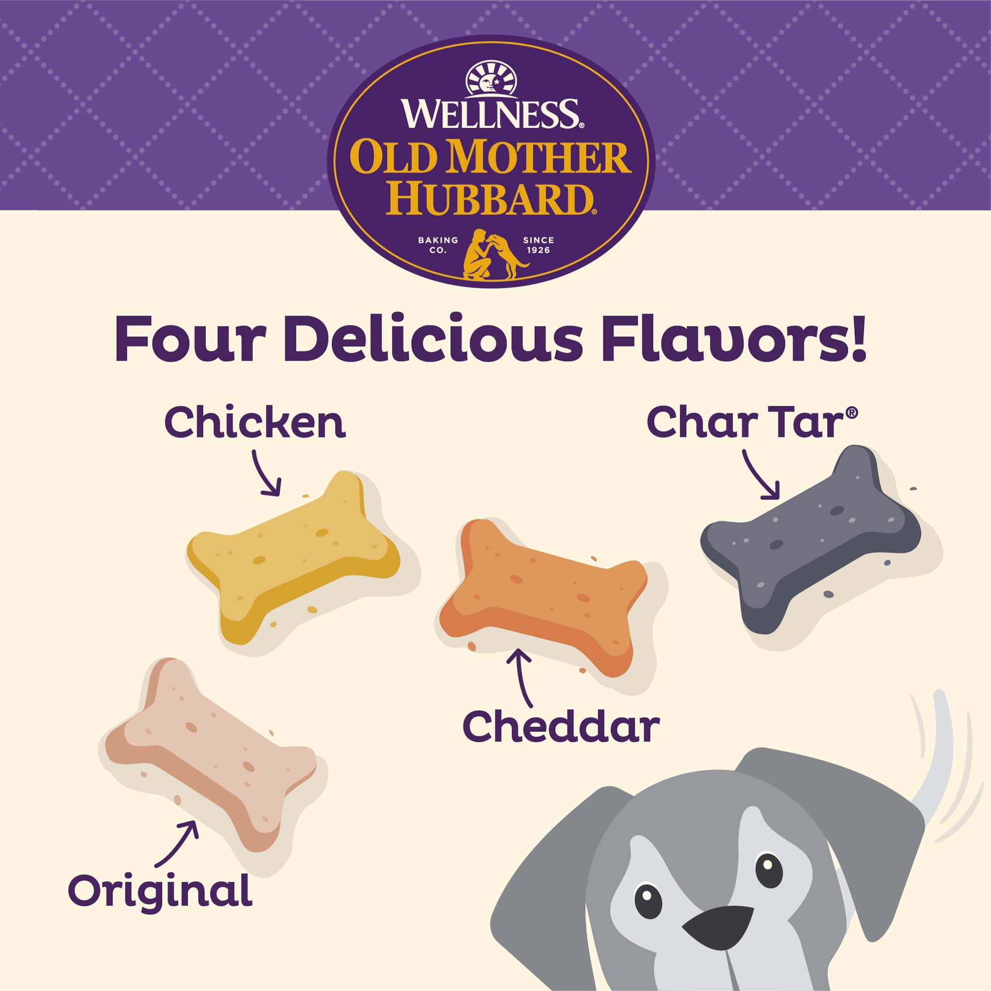 Wellness Old Mother Hubbard Original Mix Dog Biscuits, Natural, Training Treats, Four Flavors, Large Size, (20 Pound Box)