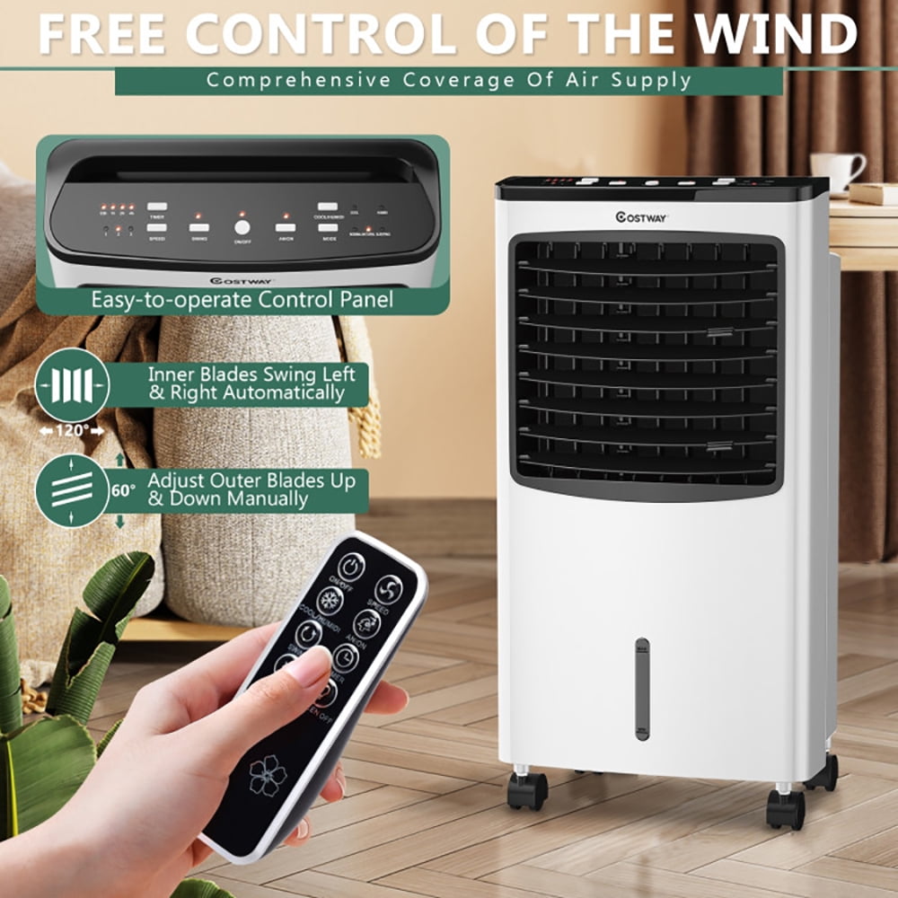 Resenkos Air Conditioner, Cooler,3-in-1 Portable Evaporative Air Conditioner Cooler with Remote Control for Home