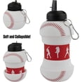 thumbnail image 4 of Collapsible Silicone Baseball Water Bottle Maccabi Art, 1 Liter, 4 of 5