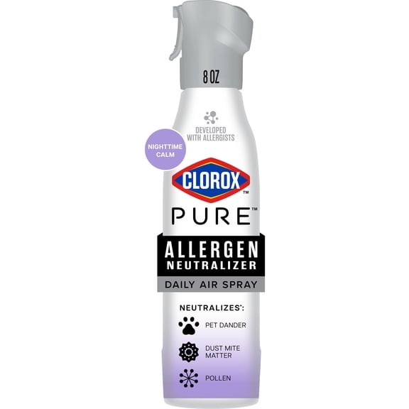 Clorox PURE Allergen Neutralizer Daily Air Spray, Nighttime Calm, 8 oz. Bottle